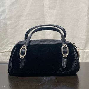 Cutest little Cole Haan  black velvet bag! No discernible stains